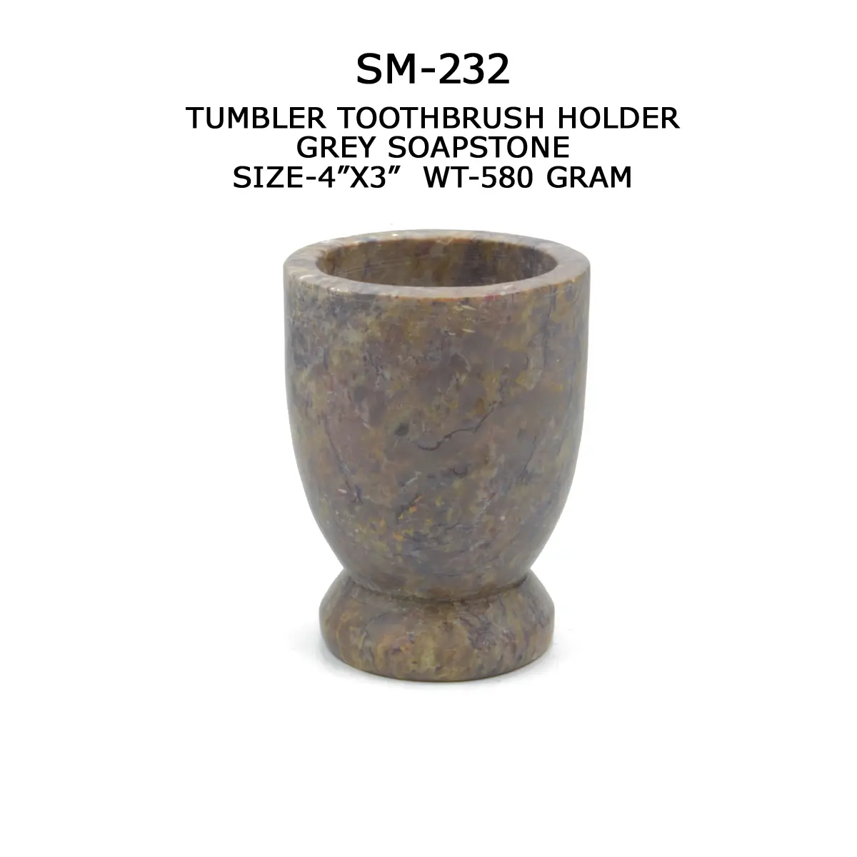 TUMBLER TOOTHBRUSH HOLDER SOAPSTONE